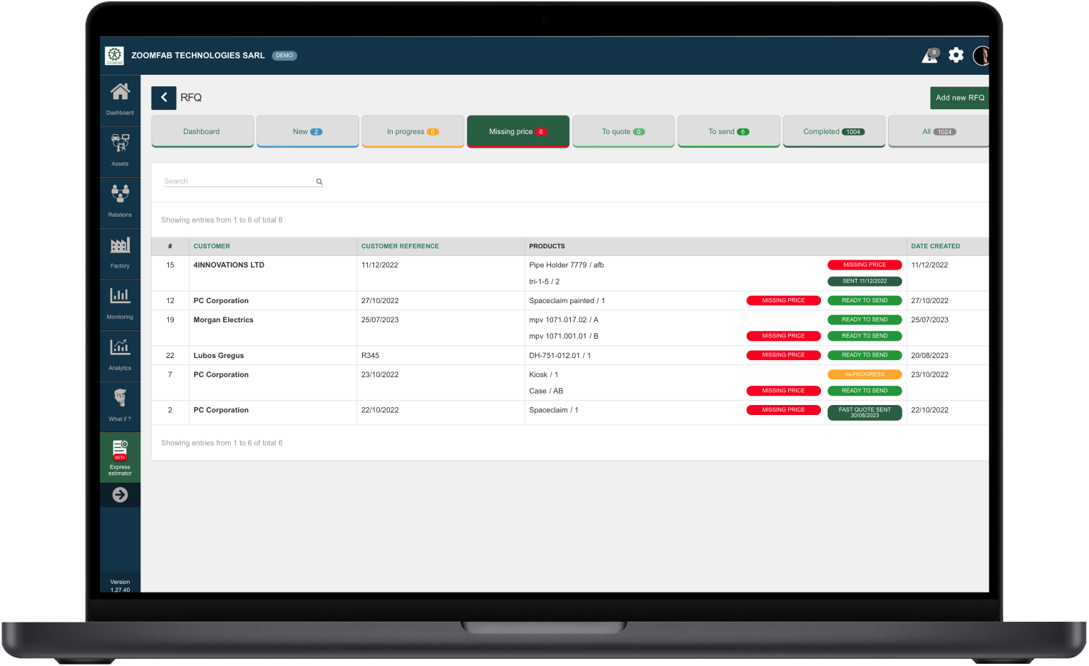 ZOOMFAB EXPRESS ESTIMATOR