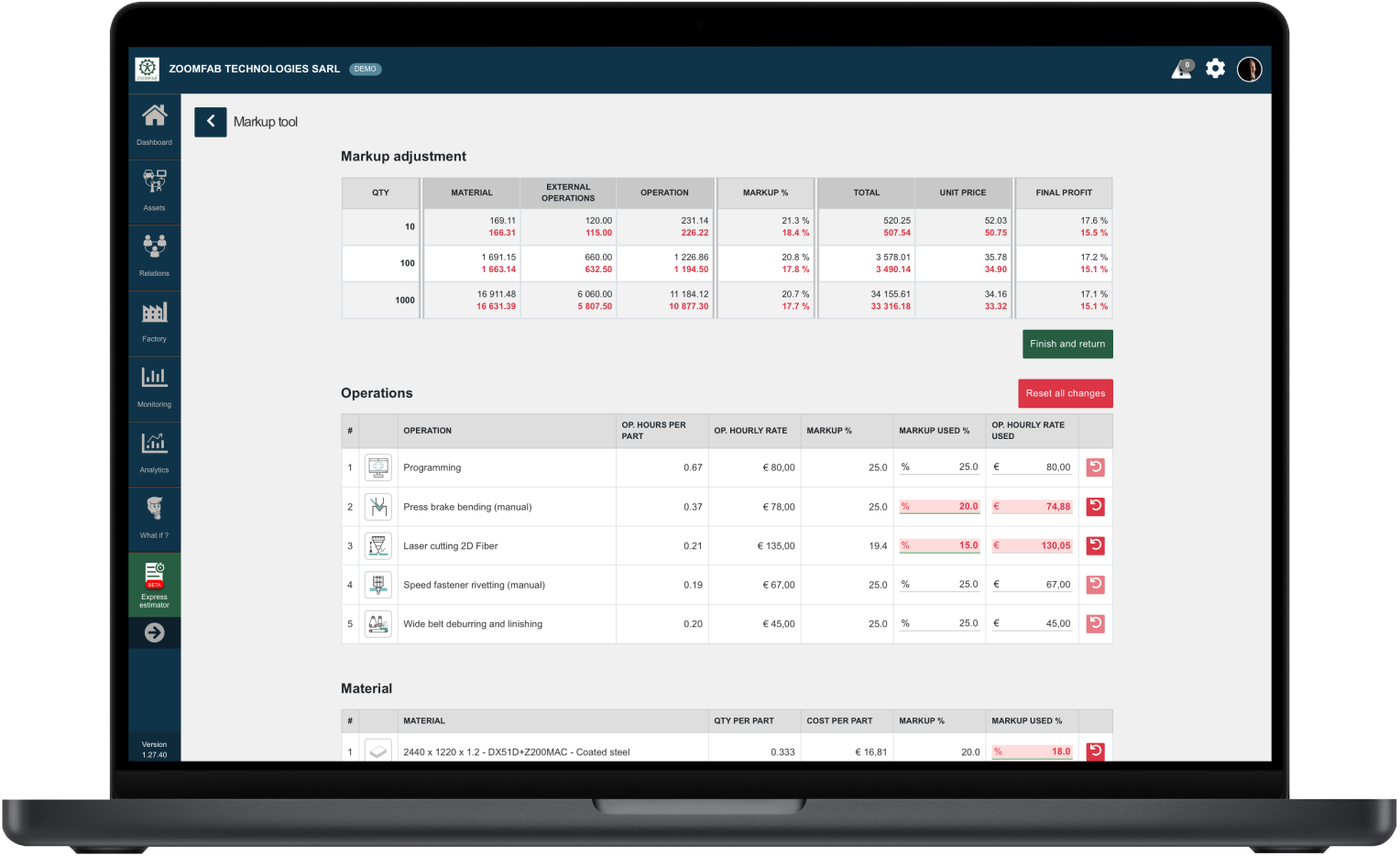 ZOOMFAB EXPRESS ESTIMATOR